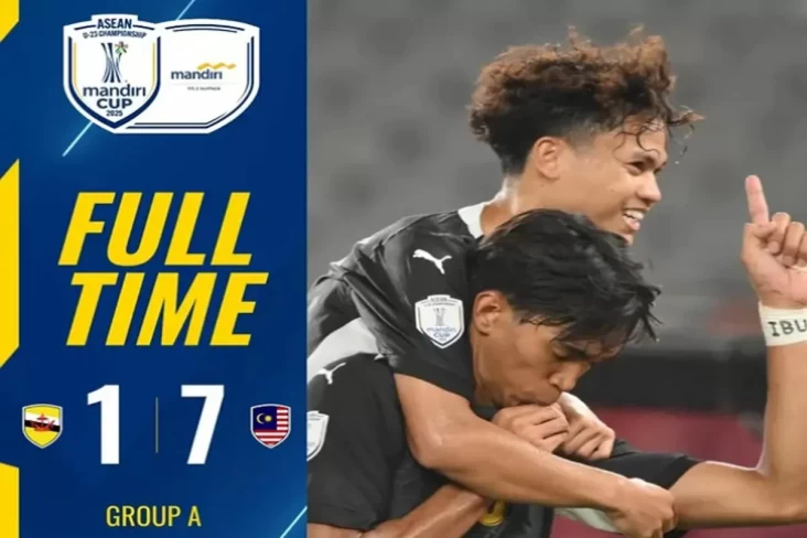 Hasil Piala AFF U-23 2025: Negara Malaya Bantai Brunei Darussalam 7-1