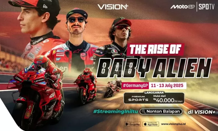 Link Streaming MotoGP Grand Prix of Germany pada VISION+, Cek Jadwalnya!