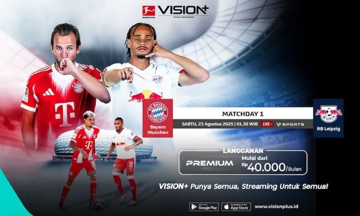 Bayern Munchen vs RB Leipzig: Duel Panas Matchday 1 Bundesliga! Streaming di dalam area VISION+