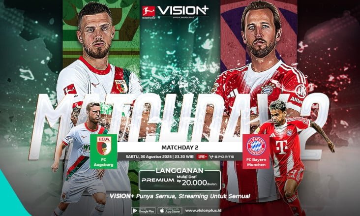 Nonton Bundesliga 2025/26: FC Augsburg vs Bayern Munchen, Coba Gratis Streaming dalam area VISION+