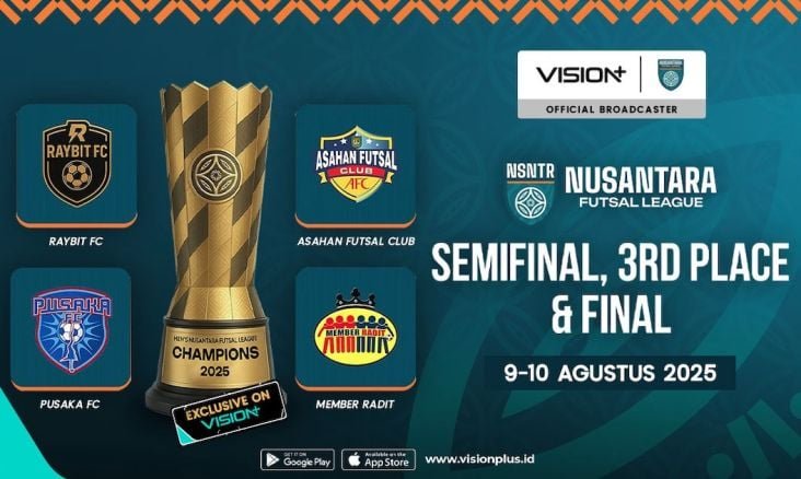 Streaming Babak Akhir Nusantara Futsal League 2025, Eksklusif pada VISION+