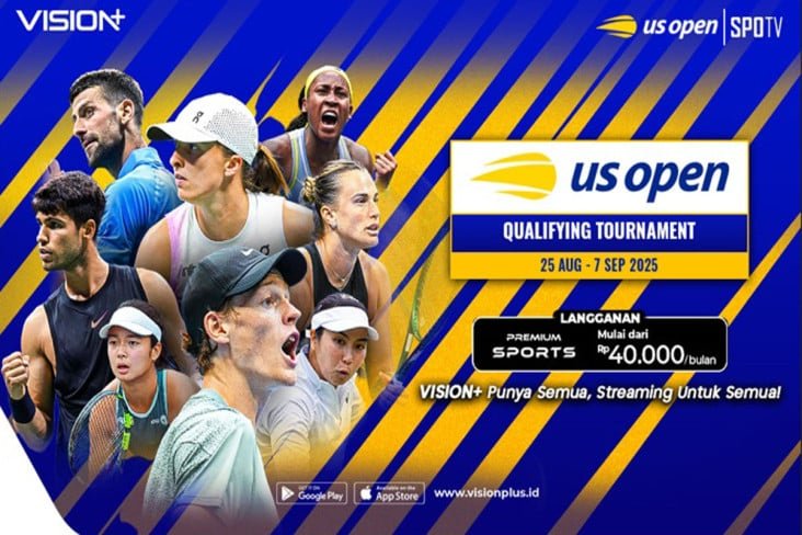 US Open 2025, Streaming Aksi Petenis Planet pada VISION+