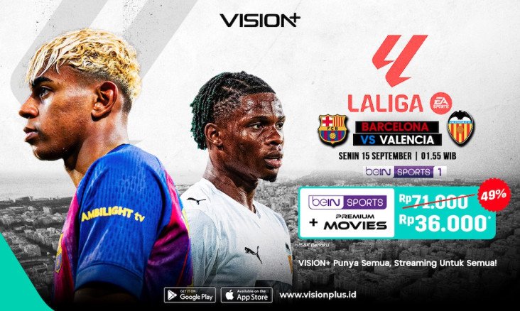 Barcelona vs Valencia pada LaLiga, Hal ini adalah Jadwal Tayang lalu Link Nonton VISION+