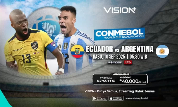 Cara Nonton, Jadwal, juga Link Ekuador vs Argentina pada Kualifikasi Piala Bumi 2026 CONMEBOL