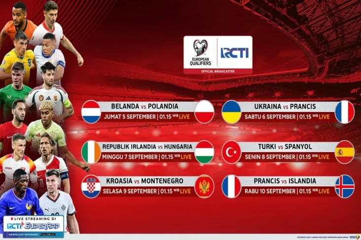 Kualifikasi Piala Bumi 2026 Zona Eropa Live pada di RCTI