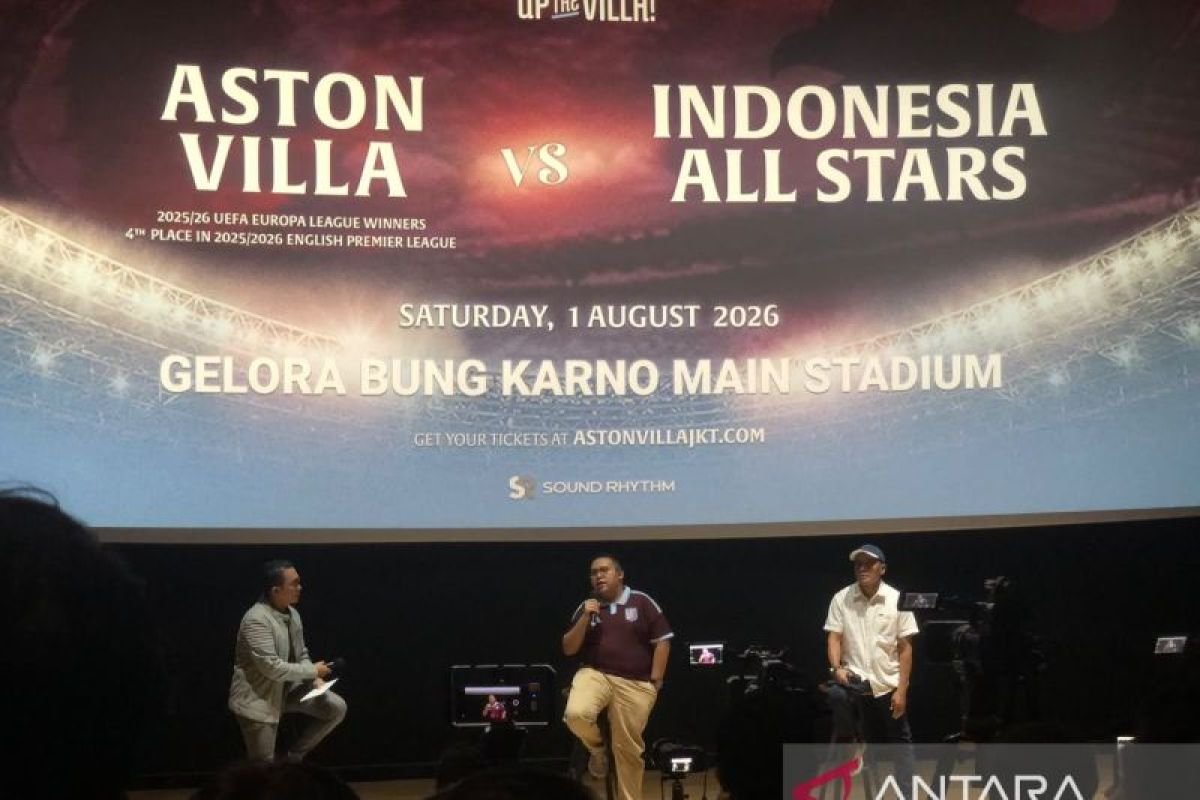Aston Villa hadapi Tanah Air All Stars pada DKI Ibukota Indonesia pada 1 Agustus