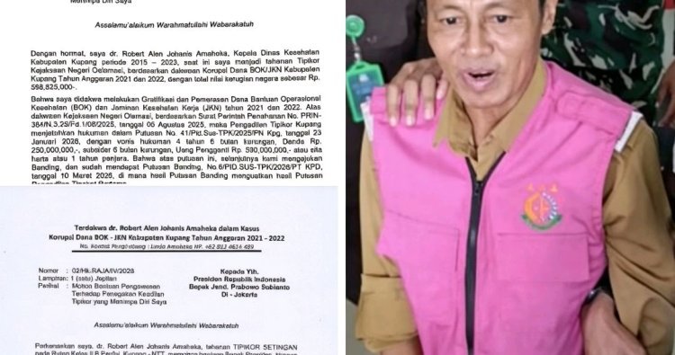 Dari Balik Jeruji, dr. Robert Amaheka Surati Ketua MA juga Presiden Prabowo: 'Saya Korban Tipikor Setingan Politik!'