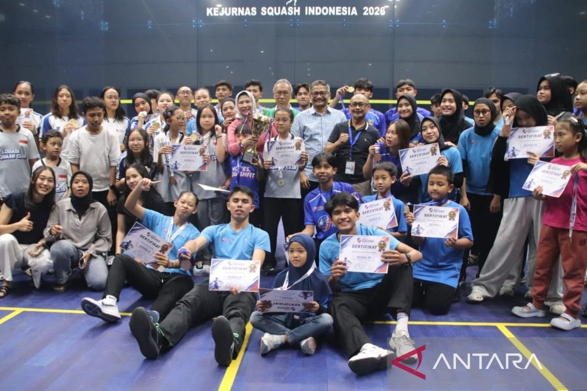 Jawa Barat juara umum Kejurnas Squash 2026